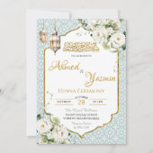 Invitation Floral musulman Mariage de henné (Devant)