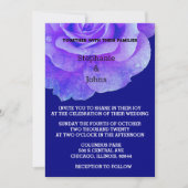 Invitation Floral Navy Rose bleu Fleur Rustique Boho Mariage (Devant)