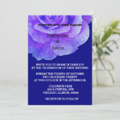 Invitation Floral Navy Rose bleu Fleur Rustique Boho Mariage (Debout devant)