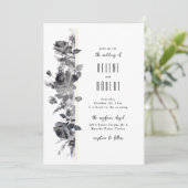 Invitation Floral noir et blanc (Debout devant)