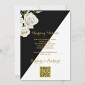 Invitation Floral noir et blanc Mariage (Dos)