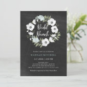 Invitation Floral noir et blanc rustique | Brunch nuptial (Debout devant)