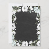 Invitation Floral noir et blanc rustique | Brunch nuptial (Dos)