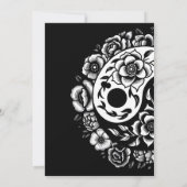 Invitation Floral noir et blanc Yin Yang Mariage (Dos)