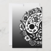 Invitation Floral noir et blanc Yin Yang Mariage (Dos)