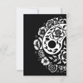 Invitation Floral noir et blanc Yin Yang Mariage RSVP (Dos)