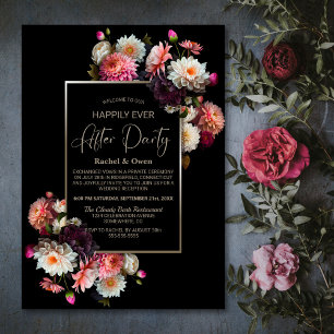 Invitation Floral Noir Heureusement Jamais Après La Réception