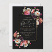 Invitation Floral Noir Heureusement Jamais Après La Réception (Devant)