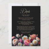 Invitation Floral Noir Romantique Tout en un Mariage (Dos)
