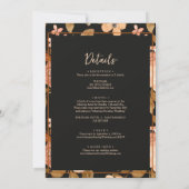 Invitation Floral noir traditionnel tout en un Mariage Boho (Dos)