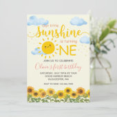 Invitation Floral Notre petit soleil 1er tournesol d'annivers (Debout devant)