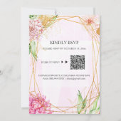 Invitation *~* Floral NOUS FAISONS Géométrique RSVP AR15 QR M (Dos)