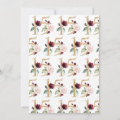 Invitation Floral Numéro 15 Burgundy Gold Quinceañera (Dos)