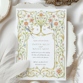 Invitation Floral & Oiseaux Jardin victorien Mariage