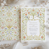 Invitation Floral & Oiseaux Jardin victorien Mariage