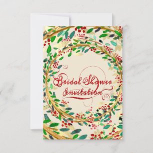 Invitation Floral or Bourgogne ivoire Fête des mariées de boi