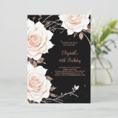Invitation Floral or rose Custom 40e anniversaire (Debout devant)