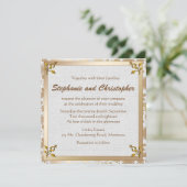 Invitation Floral or rose et Mariage lin (Debout devant)