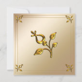 Invitation Floral or rose et Mariage lin (Dos)