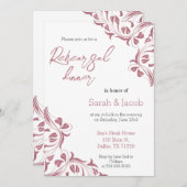 Invitation Floral or Rose moderne (Devant / Derrière)