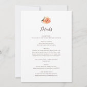 Invitation Floral Orange Bourgogne tout en un Mariage (Dos)