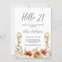 Floral orange brûlé et lunettes 21e anniversaire