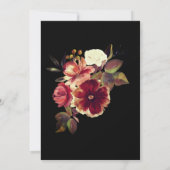 Invitation Floral orange brûlé sur Mariage chrétien noir (Dos)