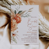 Invitation Floral Orange Chute Brown en Fête des mariées d'am