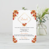 Invitation Floral Orange Détails sur l'Mariage Country Fall R (Debout devant)
