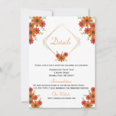Invitation Floral Orange Détails sur l'Mariage Country Fall R (Devant)