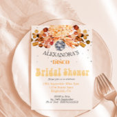 Invitation Floral Orange Disco Ball Fête des mariées