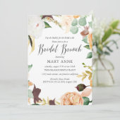 Invitation Floral Orange Fin Été Mariage Bridal Brunch En (Debout devant)