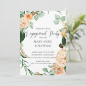 Invitation Floral Orange Fin été Mariage ENGAGEMENT PARTY (Debout devant)
