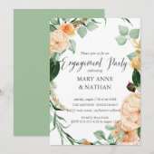 Invitation Floral Orange Fin été Mariage ENGAGEMENT PARTY (Devant / Derrière)