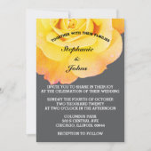 Invitation Floral Orange Jaune Gris Gris Cool Boho Mariage (Devant)