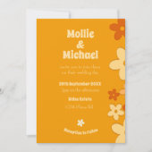 Invitation Floral Orange Moderne Chic (Devant)
