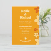 Invitation Floral Orange Moderne Chic (Debout devant)