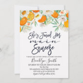 Invitation Floral orange principal presser nuptiale invitatio (Devant)