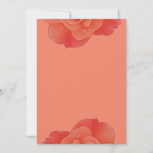 Invitation Floral Orange Rose Rustic Automne Automne Cool Mar (Dos)
