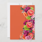 Invitation Floral orange vibre et rose rose (Dos)