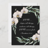 Invitation Floral Orchidées blanches sur Mariage chrétien noi (Dos)