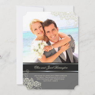 Invitation Floral Paisley Boho Vintage Chic Photo Mariage