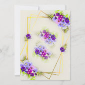 Invitation Floral Pansy Géométrique 40e anniversaire (Dos)