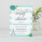 Invitation Floral Paris Bridal Douche - Aquarelle (Debout devant)