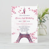 Invitation Floral Paris Tour Eiffel 2e fête d'anniversaire (Debout devant)