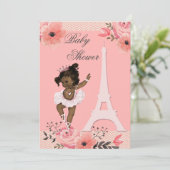 Invitation Floral Paris Tour Eiffel Ethnic Ballerina Douche (Debout devant)