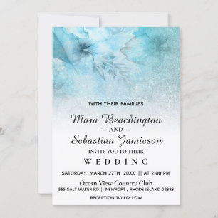 Invitation *~* Floral Parties scintillant bleu violet Mariage