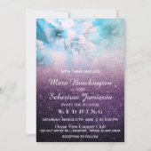 Invitation *~* Floral Parties scintillant bleu violet Mariage (Dos)