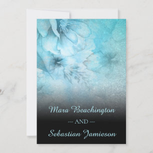 Invitation *~* Floral Parties scintillant bleu violet Mariage