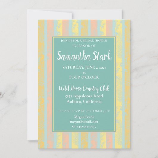 Invitation Floral Pastel Douche nuptiale (Devant)